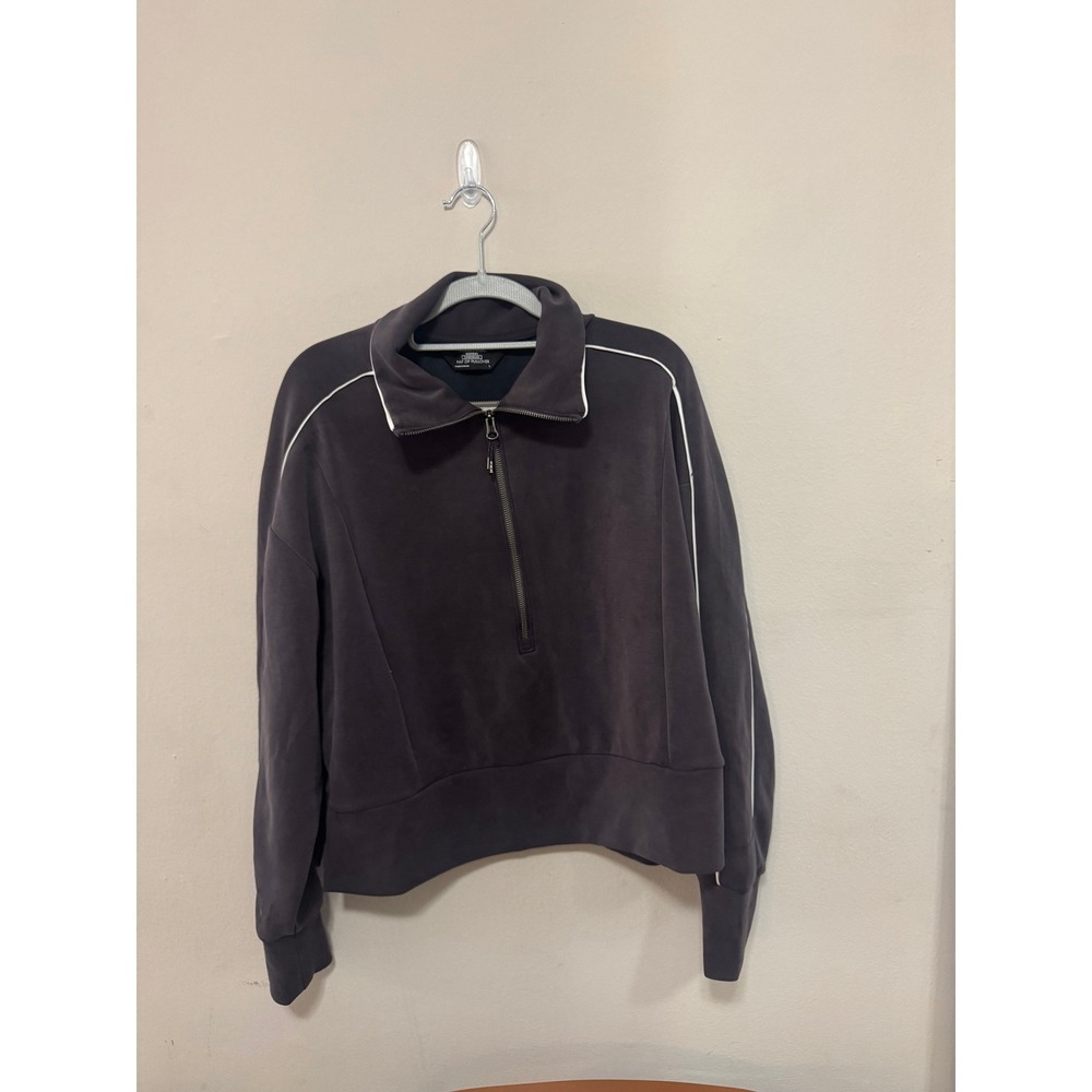 Members Mark Sandwash Half Zip Pullover Charcoal Gray Athletic Sweatshirt Large